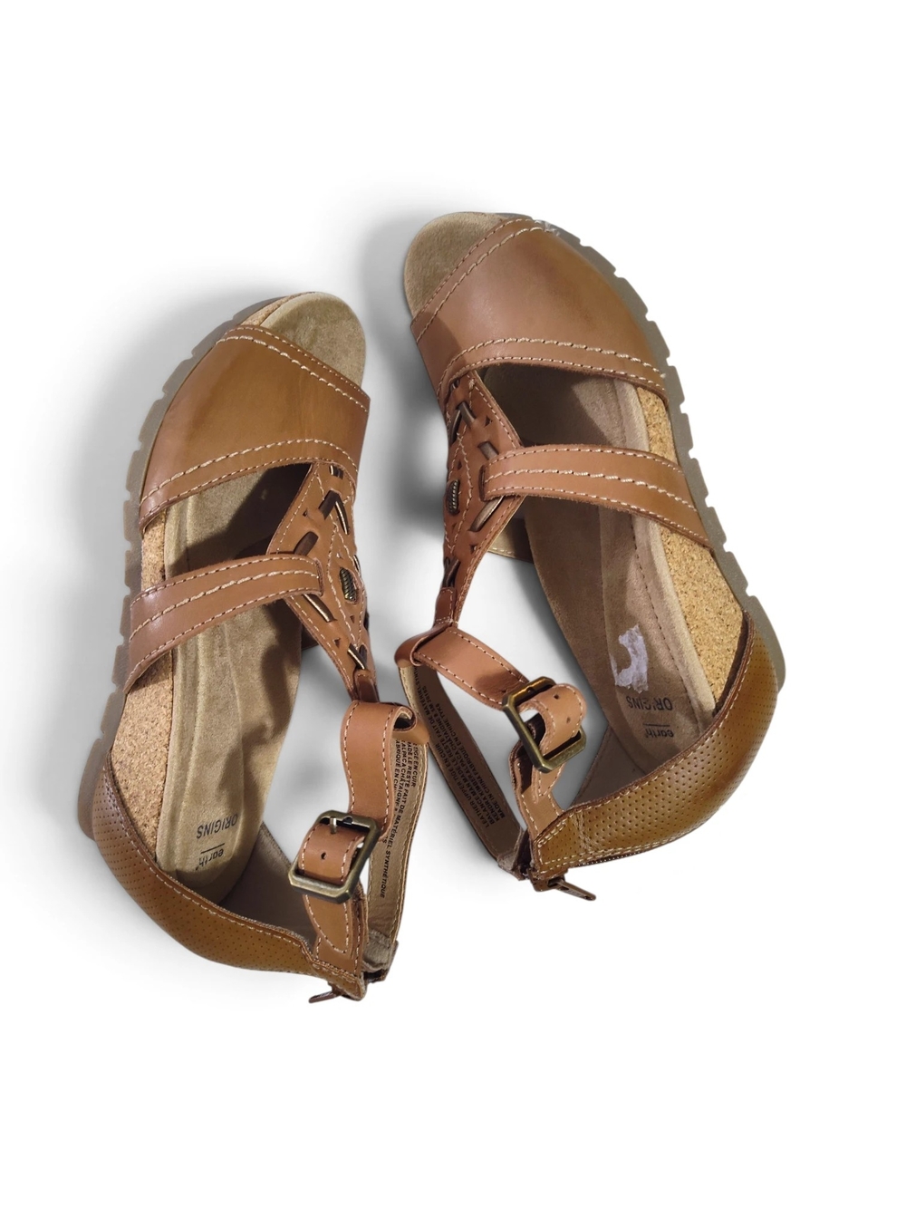 Earth Origins Kendra Kimber Womens Brown Leather Wedges Heels Shoes Size 8.5 - Picture 9 of 12